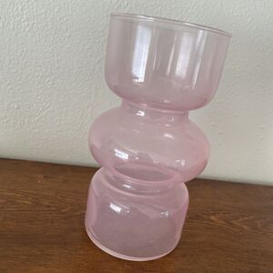 Pink Transparent Glass Bubble Vase 7 inch Modern Surrealism Surreal Dali Flower